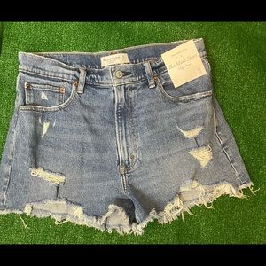 Abercrombie & Fitch The Mom High Rise Jean Shorts